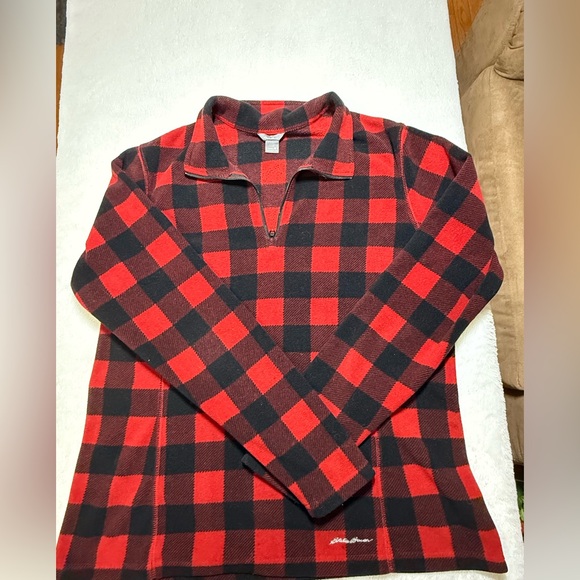 Eddie Bauer Tops - Eddie Bauer Red and Black Plaid Pullover